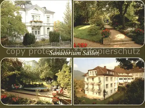 Badenweiler Sanatorium Saller Park Garten Brunnen Kat. Badenweiler