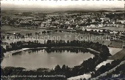 Aulendorf Steegersee Strandbad Fliegeraufnahme Kat. Aulendorf