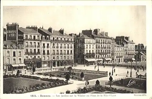 Rennes Les Jardins sur Vilaine ou Place de la Republique Kat. Rennes