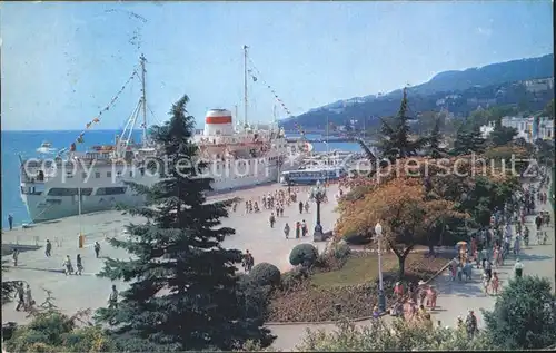 Yalta Promenade Hafen Passagierdampfer Kat. Yalta