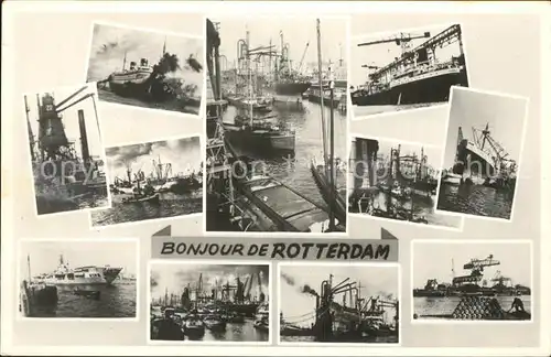 Rotterdam Hafenansichten Dampfer Liegeplaetze Kran Kat. Rotterdam