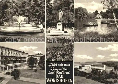 Bad Woerishofen Springbrunnen Denkmal Bootspartie Kurhaus  Kat. Bad Woerishofen