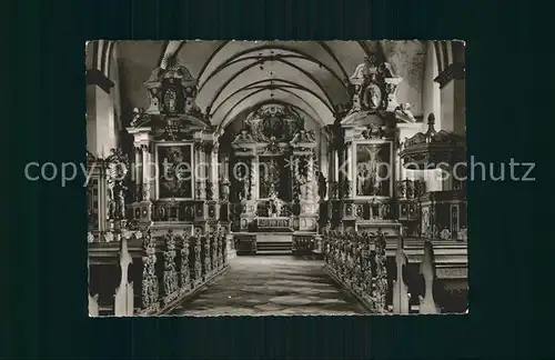 Corvey Kirche Innenansicht mit Hauptaltar Kat. Hoexter