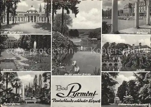 Bad Pyrmont Der hyllige Born Kurhaus Kurpark Weisse Bruecke Schloss Palmengarten Erdbeertempel Kat. Bad Pyrmont
