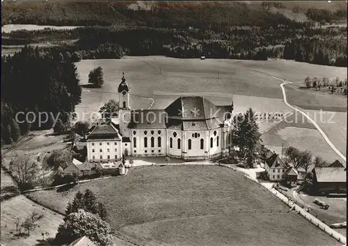 Steingaden Allgaeu Wallfahrtskirche Die Wies Fliegeraufnahme Kat. Sulzberg