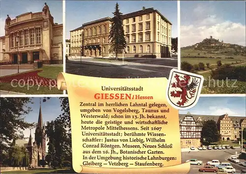 Giessen Lahn Theater Universitaet Burg Kirche Rathausplatz Kat. Giessen