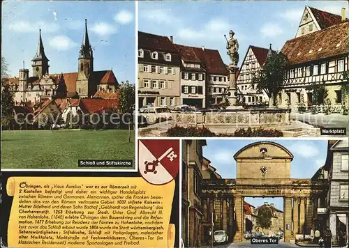 oehringen Hohenlohe Schloss Stiftskirche Marktplatz Brunnen Oberes Tor Kat. oehringen