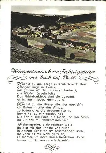 Warmensteinach Panorama Gedicht Kat. Warmensteinach Fichtelgebirge