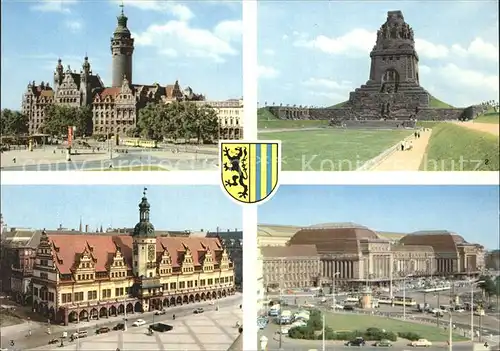 Leipzig Neues Rathaus Voelkerschlachtdenkmal Altes Rathaus Hauptbahnhof Kat. Leipzig