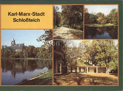 Karl Marx Stadt Schlossteich Teilansichten Park Kat. Chemnitz