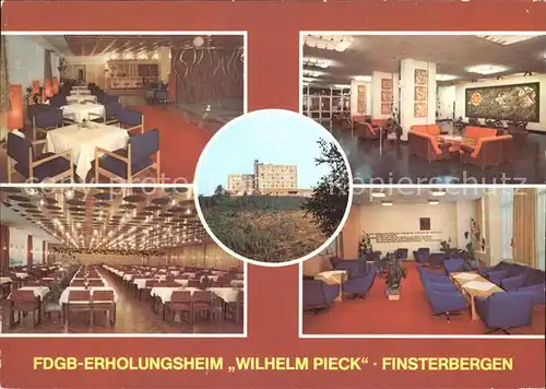 Finsterbergen FDGB Heim Wilhelm Pieck Gast und Aufenthaltsraum Speisesaal Kat. Finsterbergen Thueringer Wald