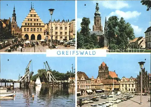 Greifswald Mecklenburg Vorpommern Rathaus Nikolaidom Wiecker Bruecke PdF Kat. Greifswald