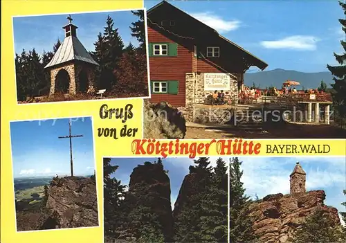 Koetzting Koetztinger Huette Kapelle Gipfelkreuz Kaitersberg Kat. Bad Koetzting