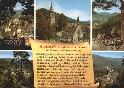 Bad Herrenalb Teilansicht Ehem Zisterzienser Kloster Ruhebank Panorama Kat. Bad Herrenalb