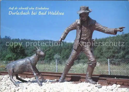 Bad Waldsee Eisenbahn Denkmal in Durlesbach Gedicht Kat. Bad Waldsee
