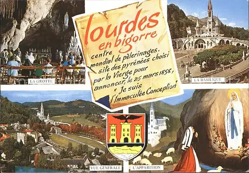 Lourdes Hautes Pyrenees Grotte Basilique  Kat. Lourdes