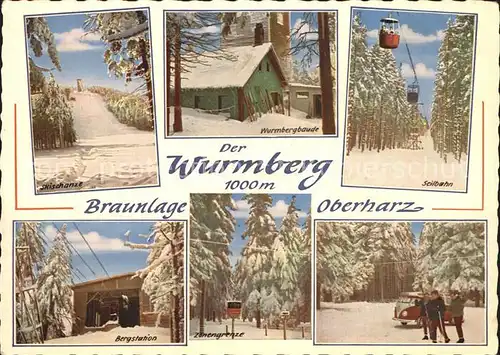 Braunlage Wurmbergbaude Seilbahn Skischanze  Kat. Braunlage Harz