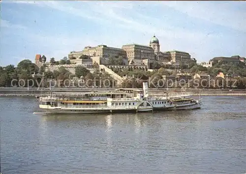 Budapest Burg von Buda und Donaudampfer Kat. Budapest