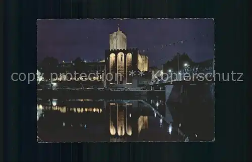 Agde Cathedrale Saint  Etienne Nachtaufnahme Kat. Agde