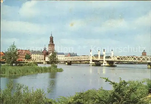 Kampen Niederlande Teilansicht mit Bruecke und Kirche Kat. Kampen