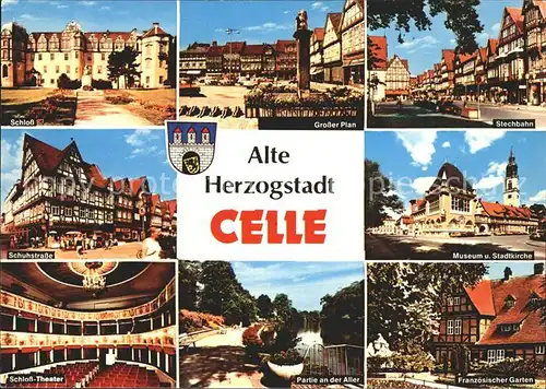 Celle Niedersachsen Grosser Plan Franzoesischer Garten Schuhstrasse Schloss Kat. Celle