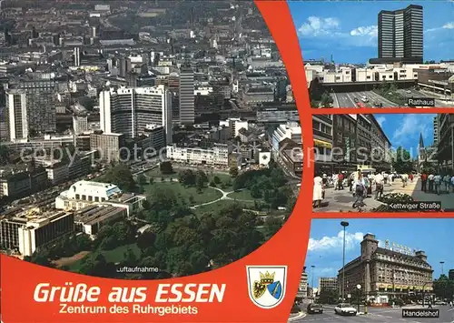 Essen Ruhr Handelshof Rathaus Fliegeraufnahme Kat. Essen