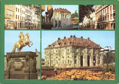 Dresden Strasse der Befreiung Goldener Reiter Blockhaus  Kat. Dresden Elbe