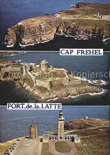 Cap Frehel Cotes d Armor Bretagne Fliegeraufnahme mit Fort de la Latte Kat. Frehel