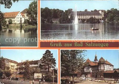 Bad Salzungen Hufeland Sanatorium Kurhaus am Burgsee Hotel Freundschaft Gradierwerk Kat. Bad Salzungen