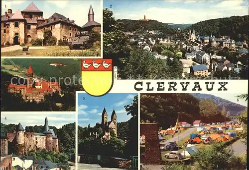 Clervaux Chateau Abbaye Eglise Camping Kat. Clervaux