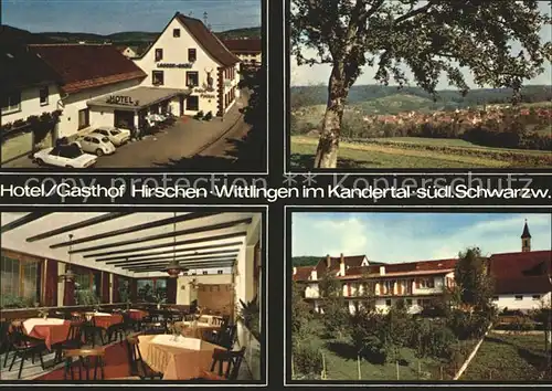 Wittlingen Baden Hotel Gasthaus Hirschen im Kandertal Kat. Wittlingen