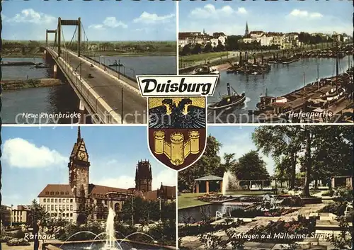 Duisburg Ruhr Rheinbruecke Hafenpartie Anlagen Muelheimer Strasse Kat. Duisburg