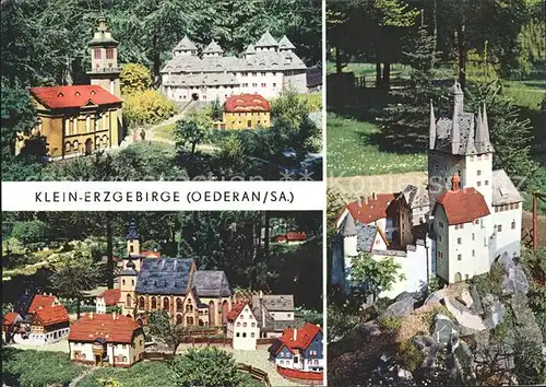 Oederan Klein Erzgebirge Miniaturbauten Schloss und Kirche Augustusburg Burg Kriebstein Kat. Oederan
