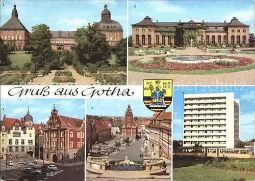 Gotha Thueringen Schloss Friedenstein Orangerie Hochhaus am Leninplatz Markt  Kat. Gotha