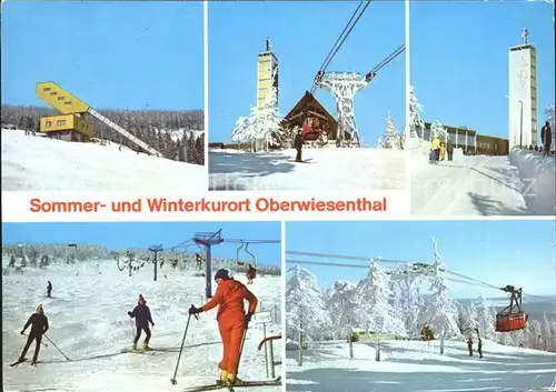 Oberwiesenthal Erzgebirge Sprungschanze Fichtelbergschwebebahn mit Aussichtsturm  Kat. Oberwiesenthal