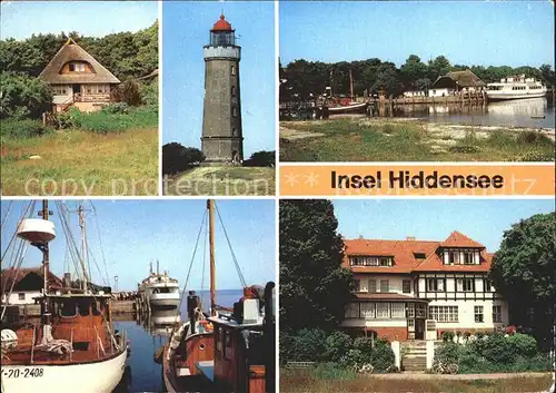 Kloster Hiddensee Fischerhaus Leuchtturm Hafen Restaurant Dornbusch Kat. Insel Hiddensee