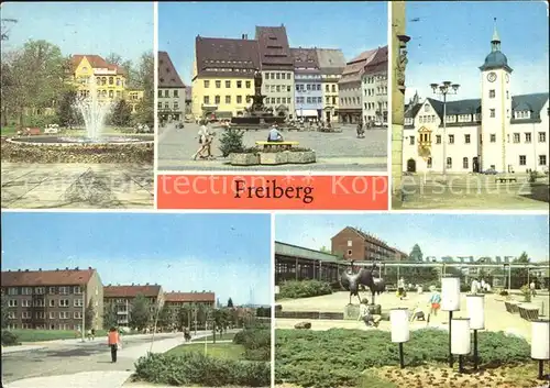 Freiberg Sachsen Scheringerpark Brunnendenkmal Obermarkt  Kat. Freiberg