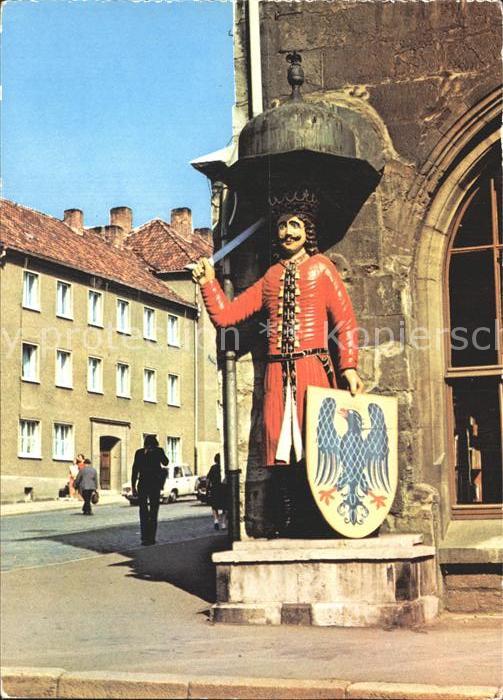 ALTE POSTKARTE NORDHAUSEN ROLAND Denkmal monument Schild Wappen