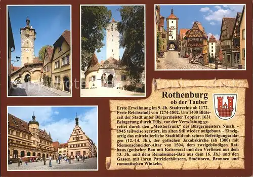 Rothenburg Tauber Klingentor Burgtor Burgtorturm Ploenlein  Kat. Rothenburg ob der Tauber
