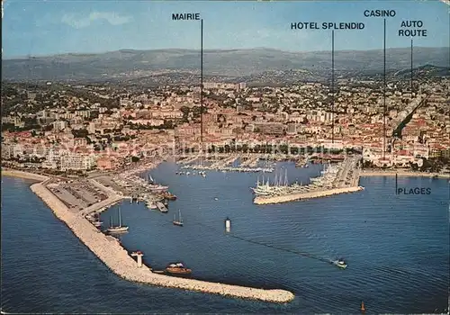 Cannes Alpes Maritimes Fliegeraufnahme Mairie Hotel Splendid Casino Plages  Kat. Cannes