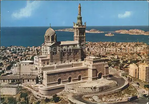 Marseille Fliegeraufnahme Basilique Notre Dame de la Garde  Kat. Marseille