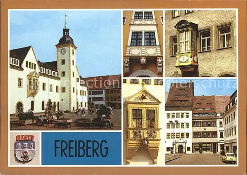 Freiberg Sachsen Obermarkt Meissner Gasse Barock Erker Rathaus  Kat. Freiberg