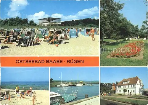 Baabe Ostseebad Ruegen HOG Inselparadies Anlagen am Konzertplatz Strand Bootsanlegestelle Bollwerk Rat der Gemeinde Kat. Baabe