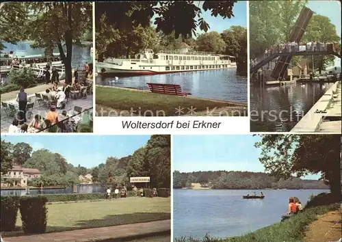 Woltersdorf Erkner HOG Strandcafe MS Friedrich Wolf Schleuse HOG Liebesquelle Flakensee Kat. Woltersdorf Erkner