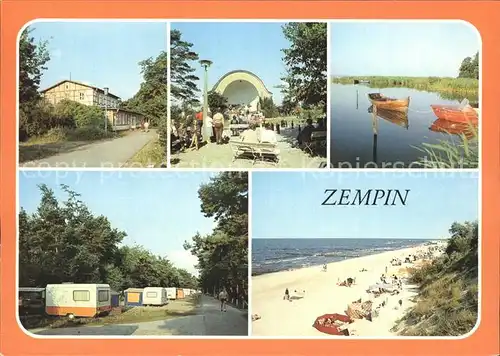 Zempin FDGB Erholungsheim Frieden Kurplatz Konzertpavillon Am Achterwasser Campingplatz Strand Kat. Zempin