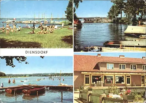 Diensdorf Radlow Scharmuetzelsee Strand Bootshafen Anlegestelle Kat. Diensdorf Radlow