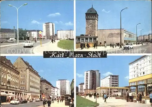 Karl Marx Stadt Thaelmann Str Roter Turm Strasse der Nationen Innere Klosterstr Wilh Pieck Str Kat. Chemnitz