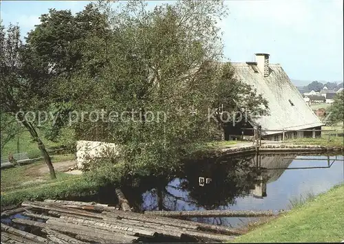 Seiffen Erzgebirge Freilichtmuseum Teich des Drehwerkes als Wasserreservoir und zur Aufbewahrung des Holzes Kat. Kurort Seiffen Erzgebirge