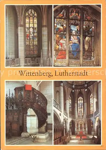 Wittenberg Lutherstadt Schlosskirche Kirchenfenster Kanzel Altar Kat. Wittenberg
