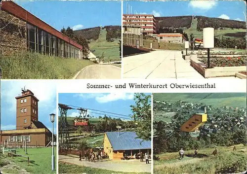 Oberwiesenthal Erzgebirge Hallenschwimmbad Fichtelberg Wetterwarte Talstation der Fichtelbergschwebebahn Anlaufturm Sprungschanze Kat. Oberwiesenthal